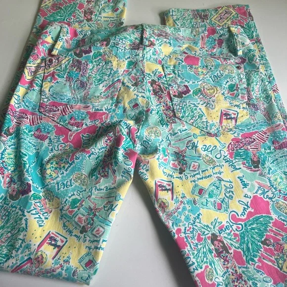 Lilly Pulitzer Jeans Worth Straight Leg In the Beginning Juice Stand Print Sz. 8 - Picture 6 of 8
